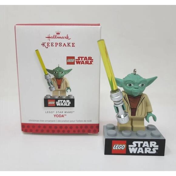 2013 Star Wars LEGO Yoda Hallmark Christmas Ornament Jedi Light Saber NIB U17